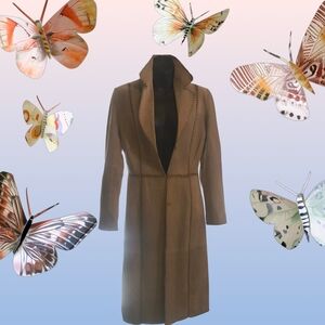 Fabulous Leather Beyond California Fully Lined Tan Suede Dress Coat (S)
